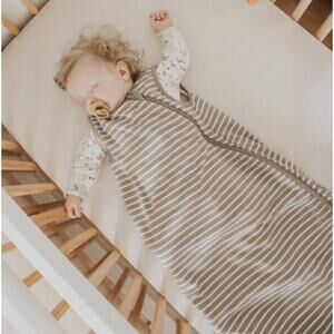 woolino 2-24 mos taupe striped sleep sack